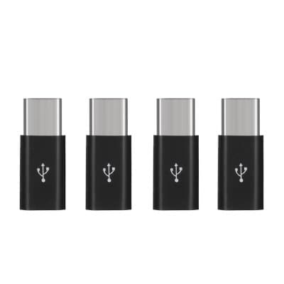 ANDE 4 Pack Type C Adapter Micro USB to USB C Adapter Data Syncing and Charging Black