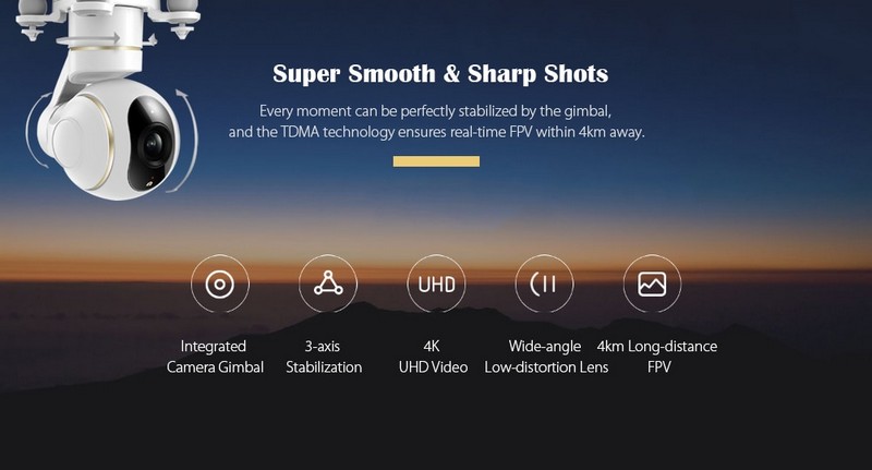 Drona Xiaomi 4k gimbal