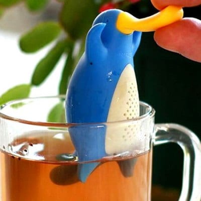 Filtru de ceai din silicon pinguin