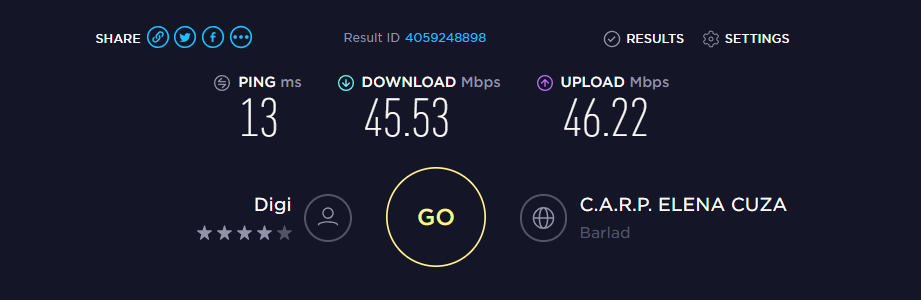 Xiaomi Redmi S2 - speedtest