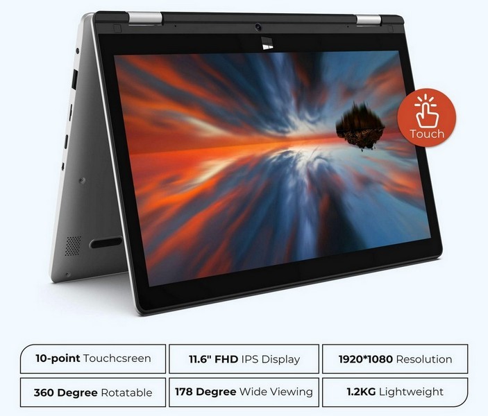 XIDU PhilBook 11.6 laptop 2 in 1 portabil