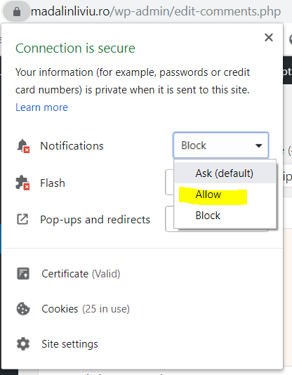 notificari chrome