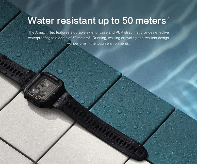 Amazfit NEO - rezistenta apa