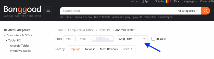 ship from