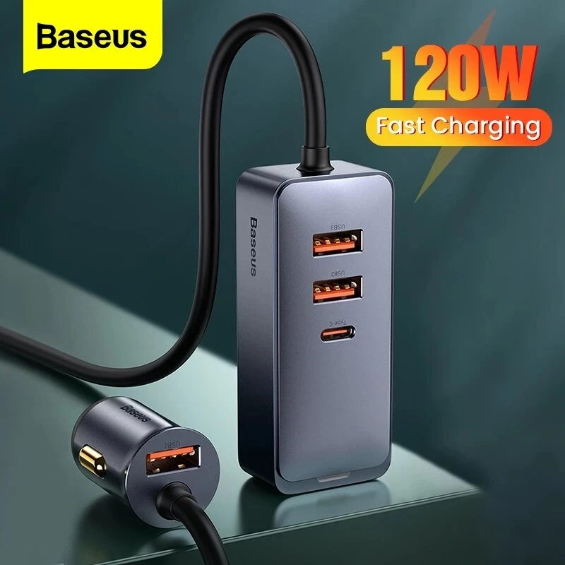 Baseus 120W 4-Port Car Charger