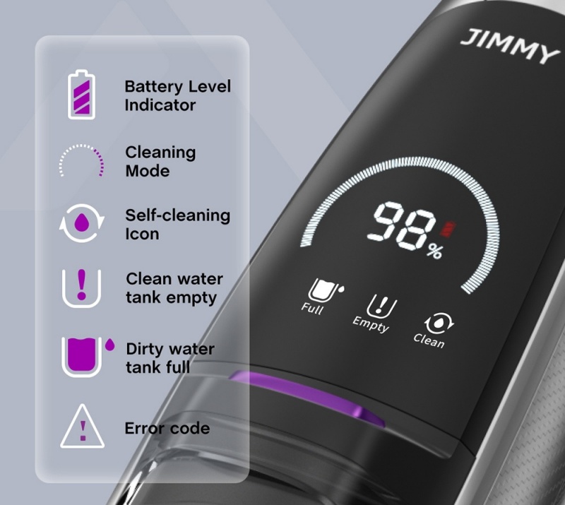 JIMMY PowerWash HW8 Pro - display