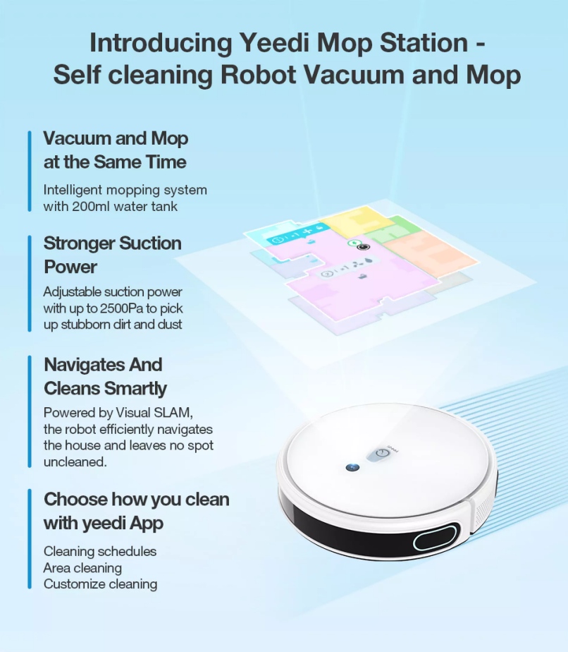 Yeedi Mop Station - functie de aspirator