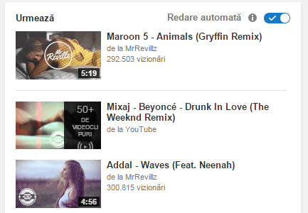 youtube redare automata